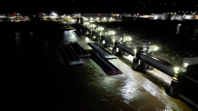 River Chaos: 26 Barges Break Loose, Damaging Marina - Bridges Reopen Amidst Cleanup